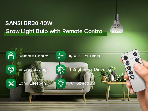 SANSi BR30 40W Full Spectrum Grow Light Bulb