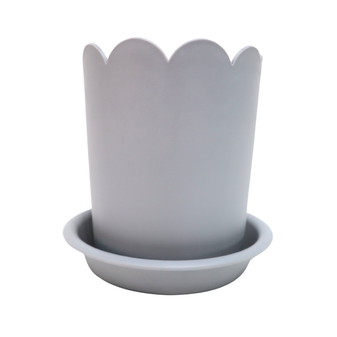 Simple Resin Planter with Catch Plate | Plastic Pots