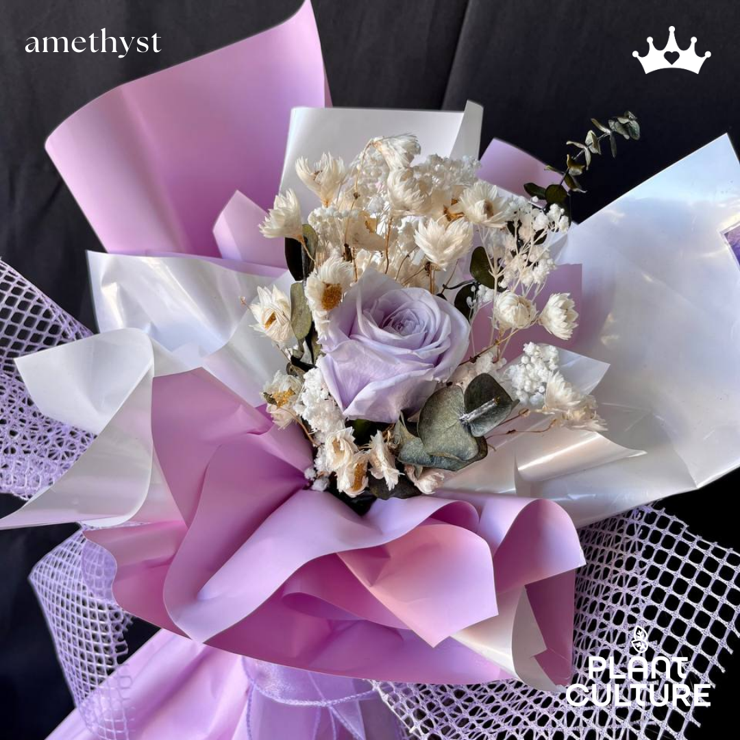 Amethyst Preserved Dried Flower Arrangement