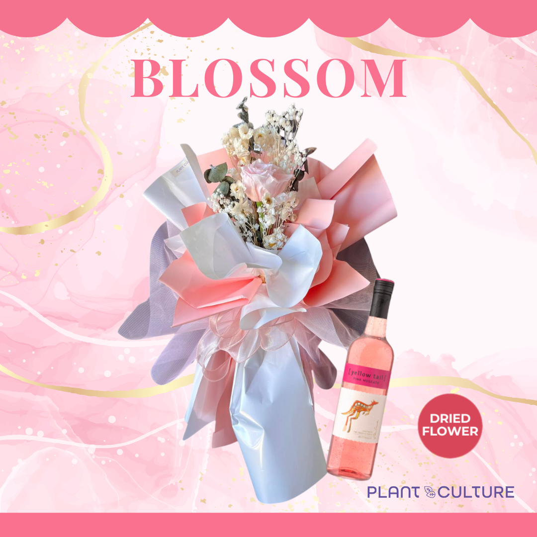 Blossom Preserved Pink Dried Flower Arrangement