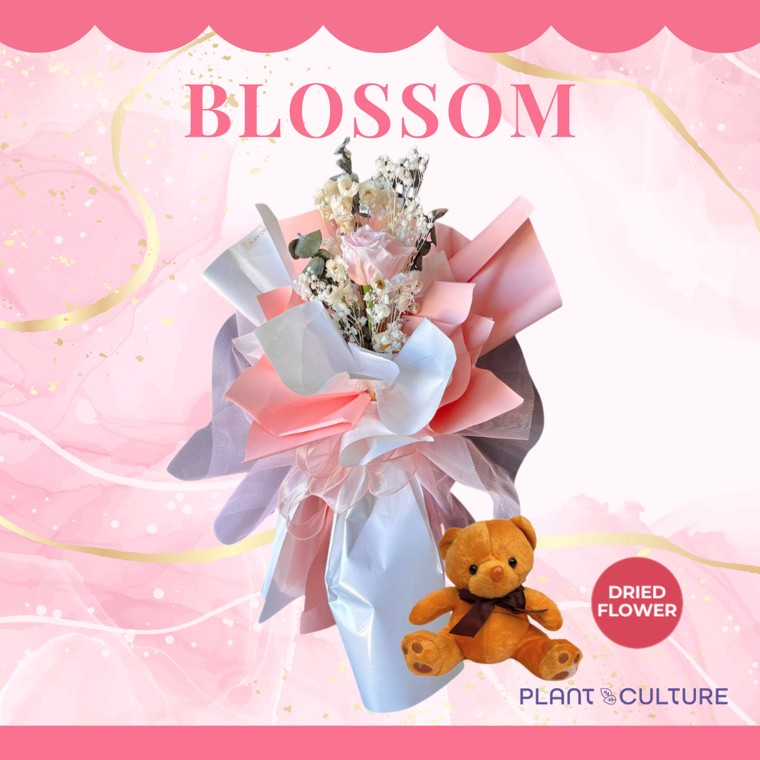 Blossom Preserved Pink Dried Flower Arrangement