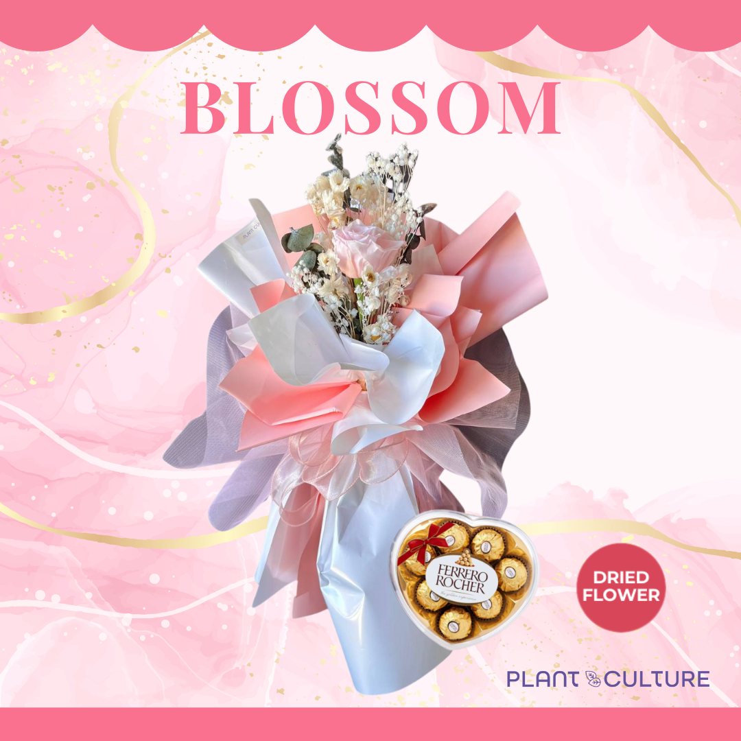 Blossom Preserved Pink Dried Flower Arrangement