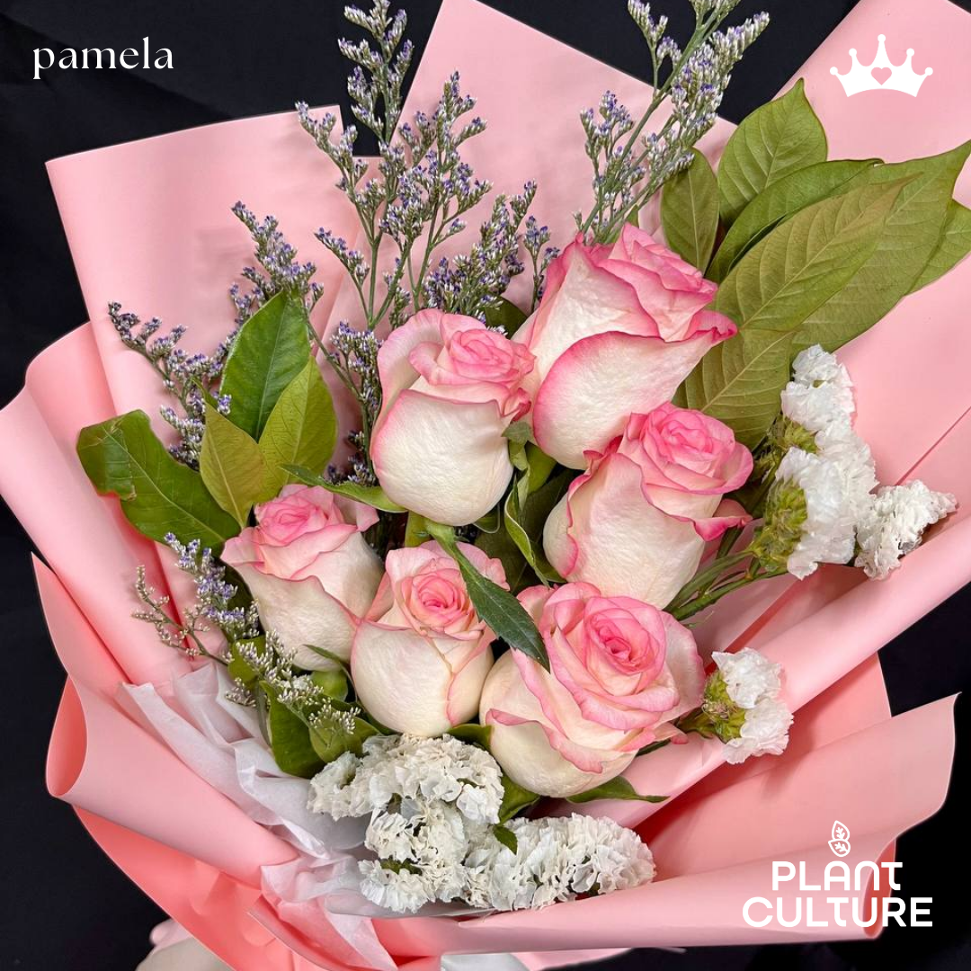 Pamela Pink Fresh Imported Flowers Bouquet 6pcs