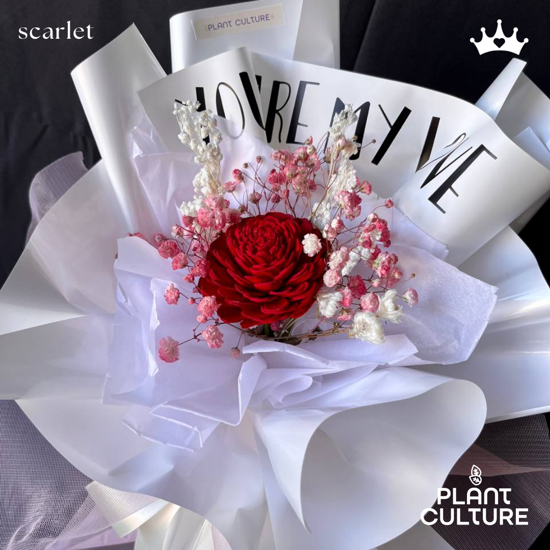 Scarlet Preserved Dried Flower Arrangement