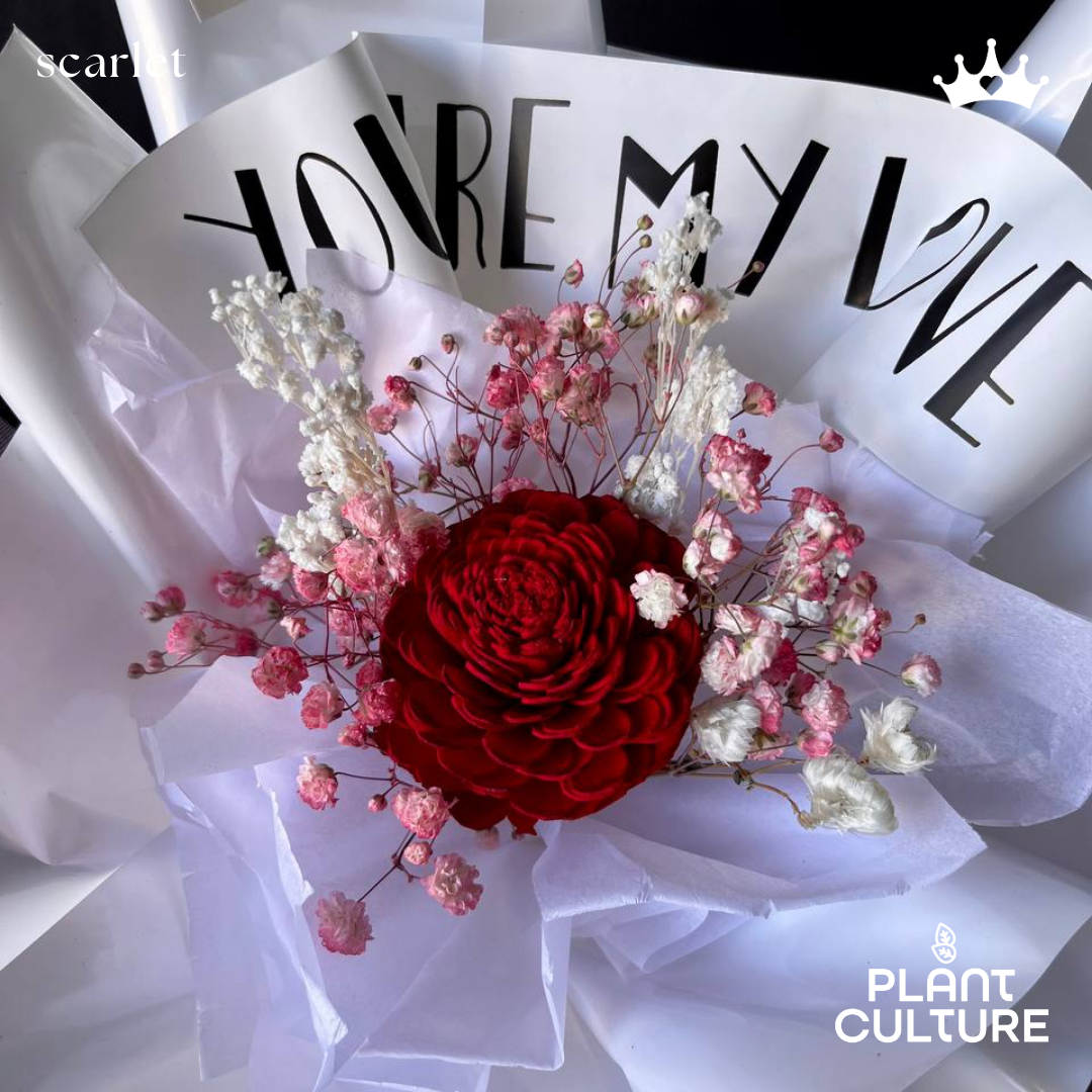 Scarlet Preserved Dried Flower Arrangement