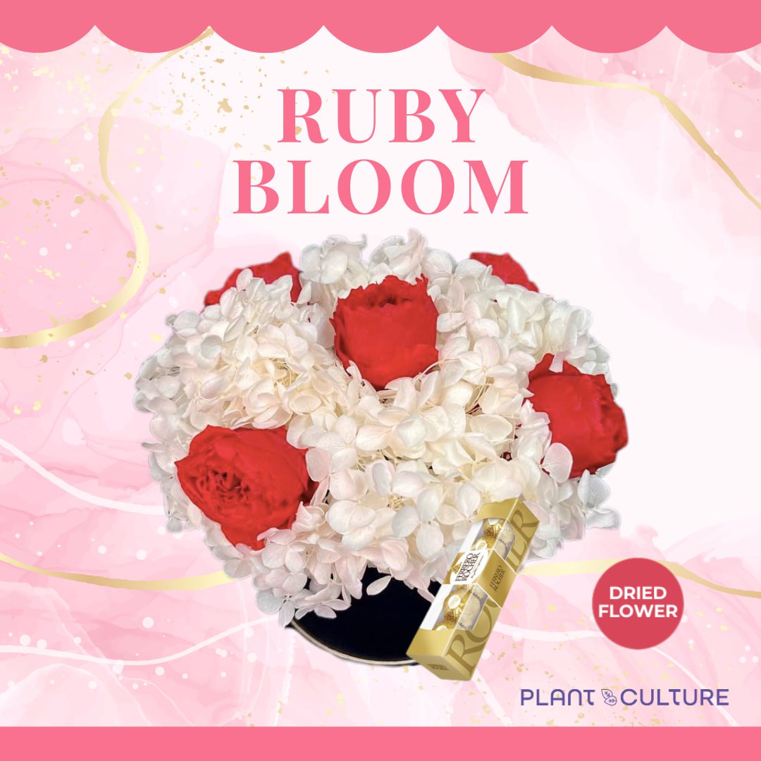 Ruby Blossom Dried Flower Arrangement