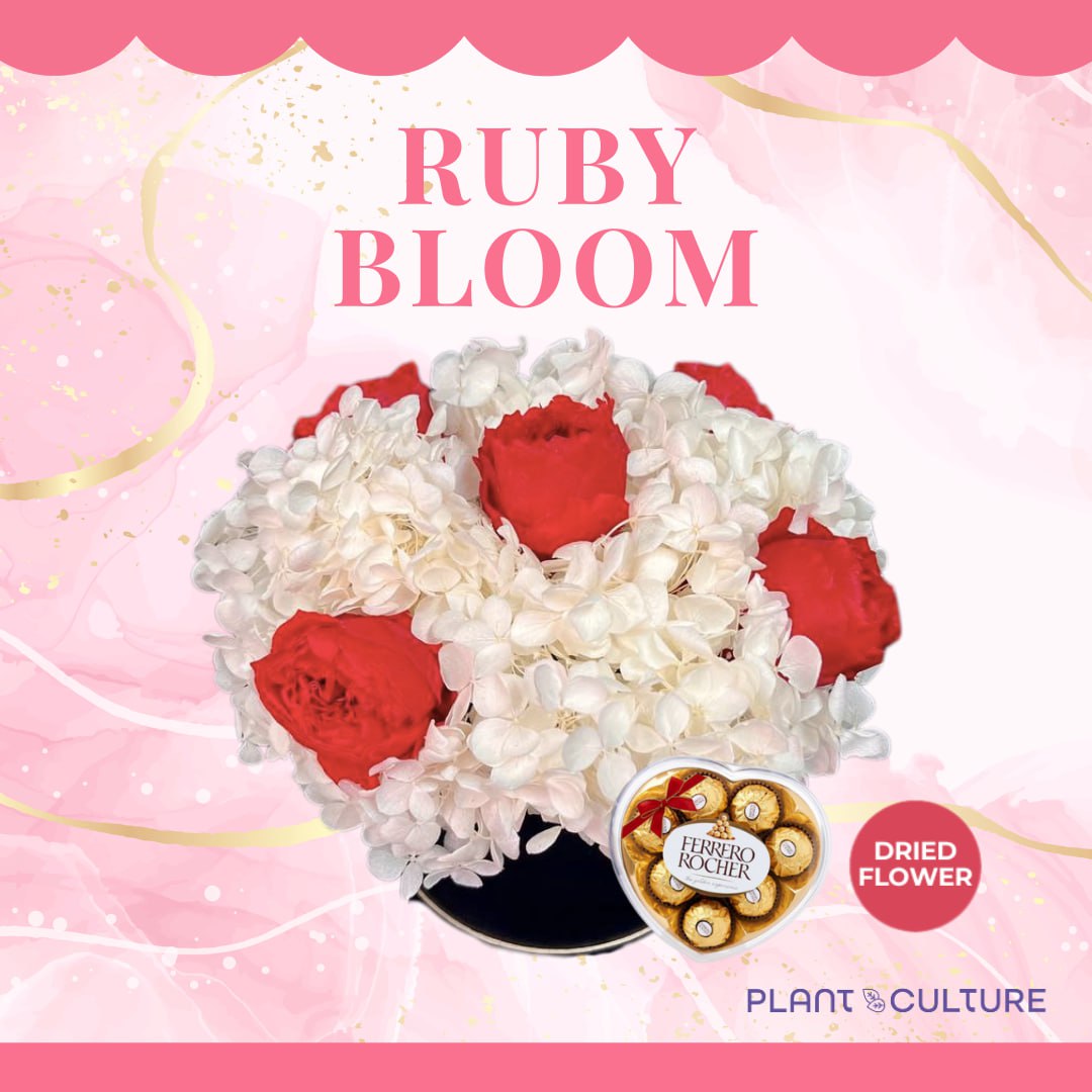Ruby Blossom Dried Flower Arrangement