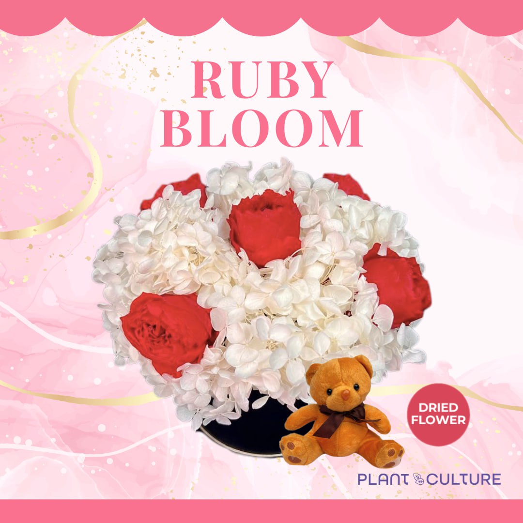 Ruby Blossom Dried Flower Arrangement
