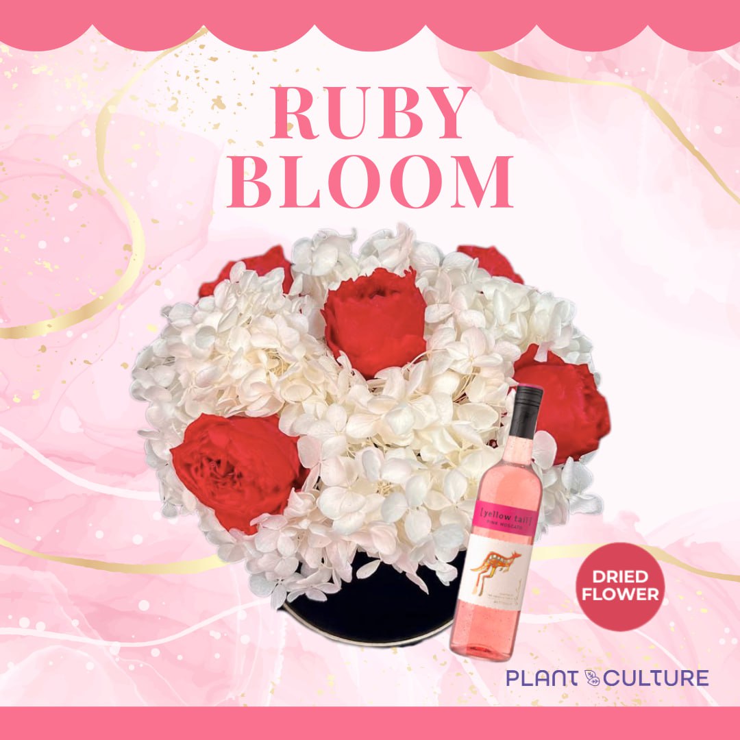 Ruby Blossom Dried Flower Arrangement