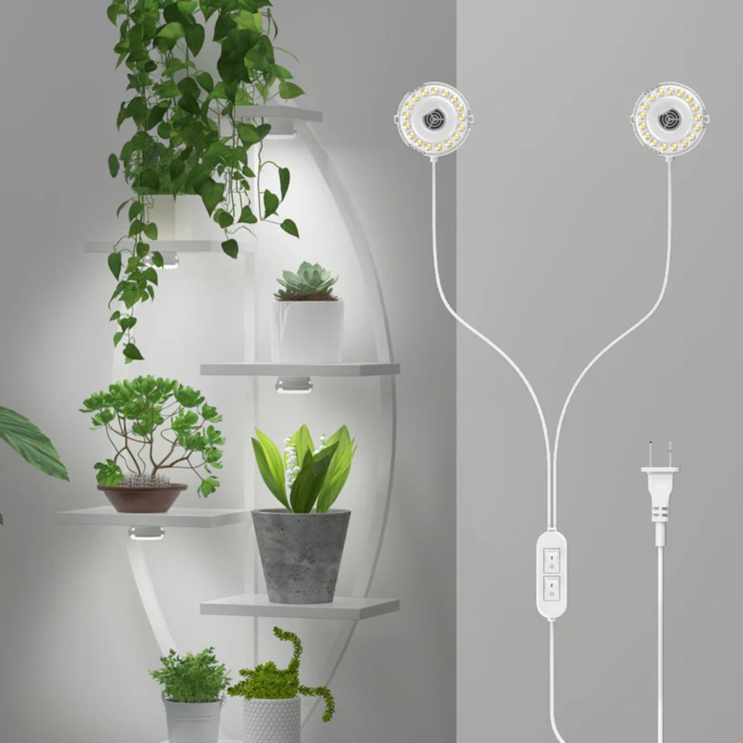 Sansi 10W Full Spectrum Hanging 2-Head Grow Lights With Timer