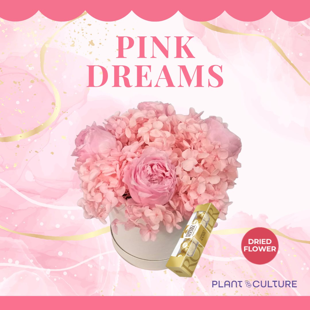 Pink Dreams Dried Flower Arrangement
