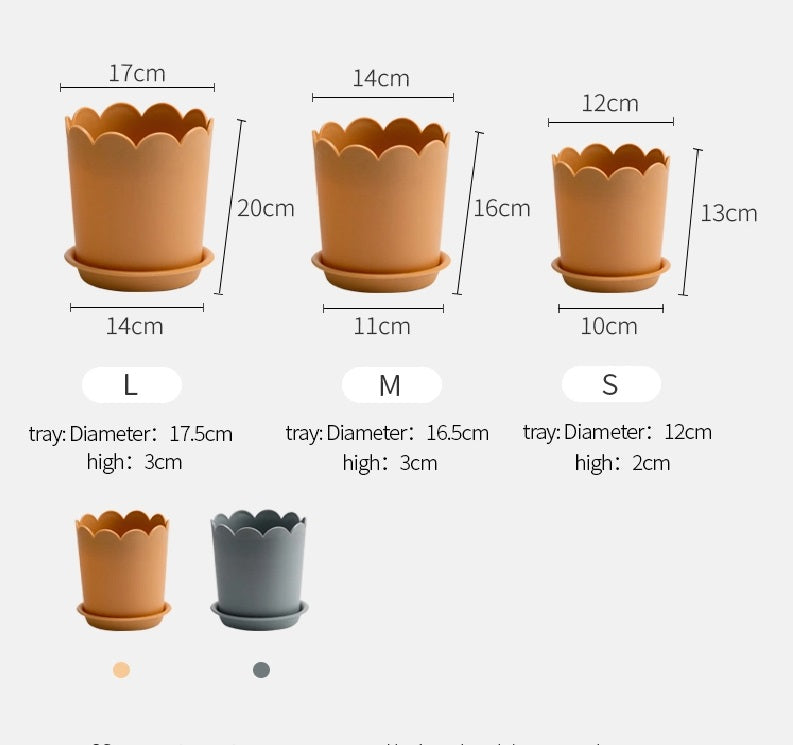 Simple Resin Planter with Catch Plate | Plastic Pots
