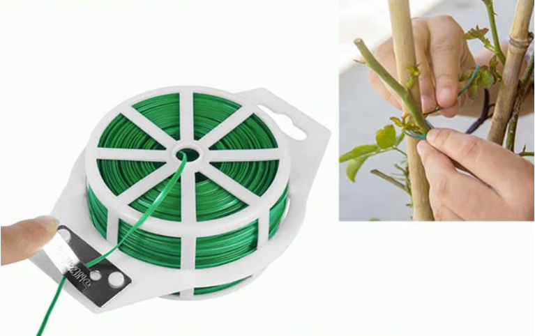 All-purpose Twist Tie Wire Spool with Cutter for Plants, Gardening, Organizing, and Home 20m