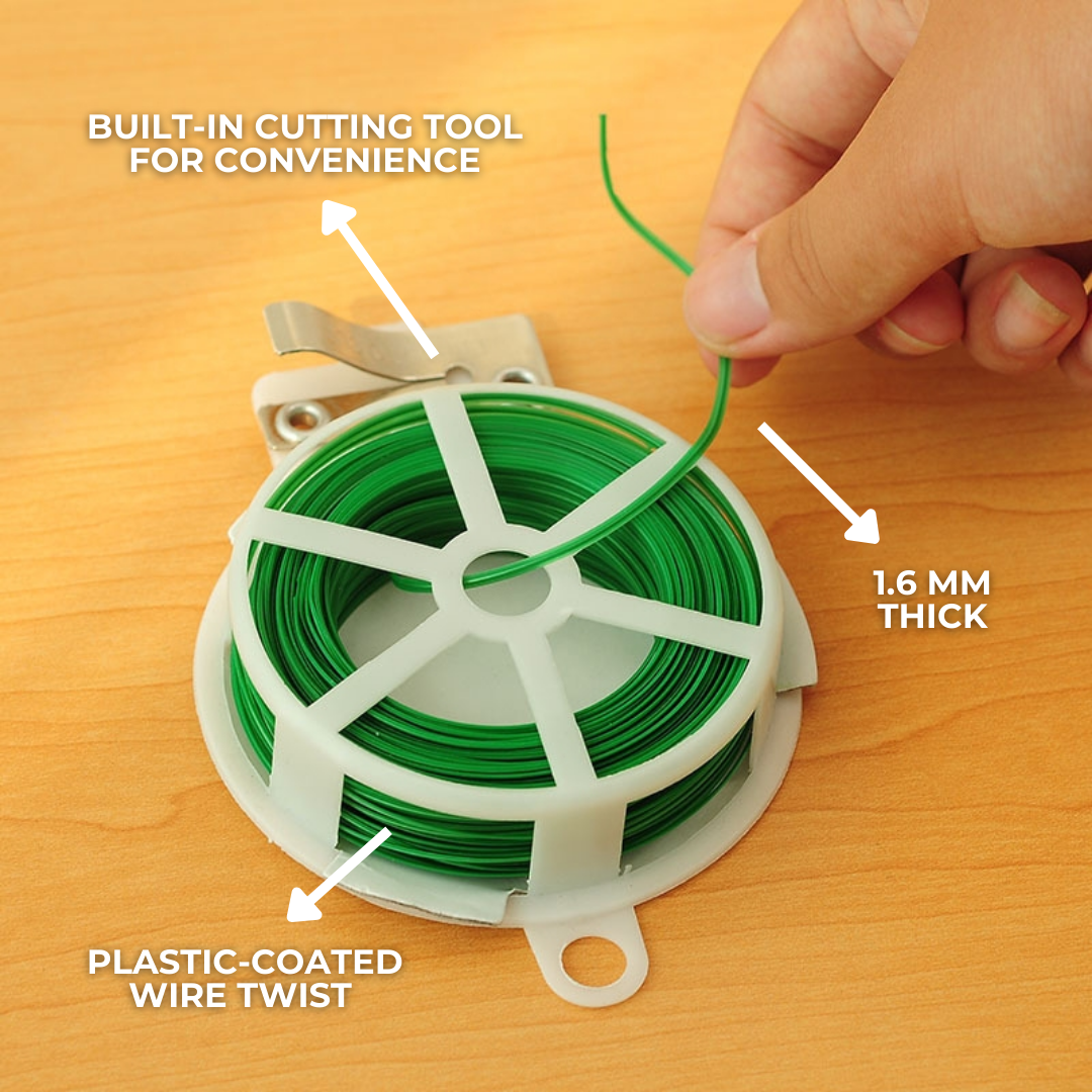 Spool Wire Cutter All-purpose Twist Tie Wire Spool with Cutter for Plants, Gardening, Or ...