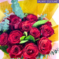 Catriona One Dozen Fresh Imported Red Roses Bouquet Bundle