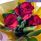 Michelle Fresh Imported Red Rose Bouquet Trio