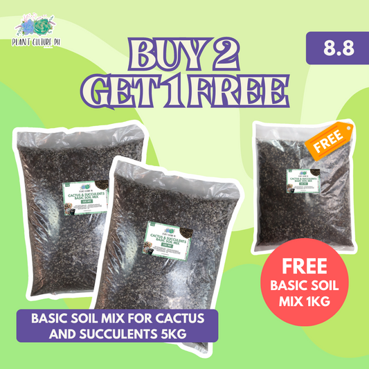 Plant Culture Buy 2 Basic Soil Mix for Cactus and Succulents 5kg Get 1 FREE Basic Soil Mix 1kg