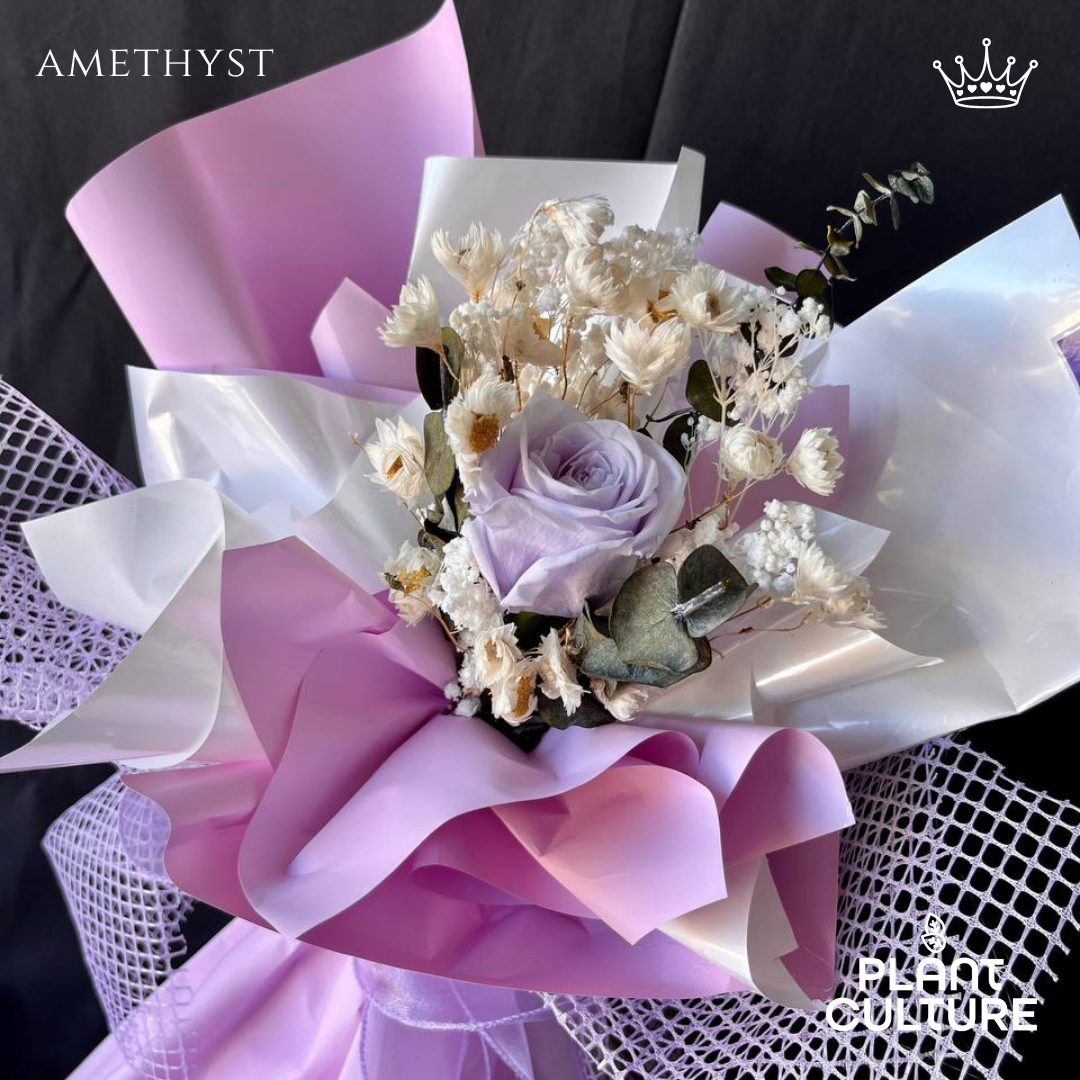Amethyst Preserved Dried Flower Arrangement