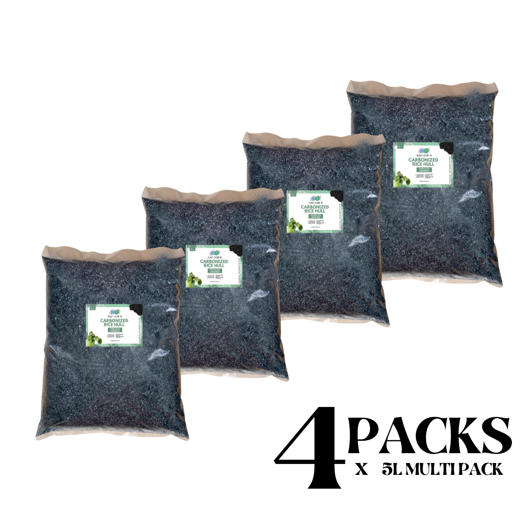 Carbonized Rice Hull Crh 5L X 4 Bundle For Plants, Aroids, Succulents, Cactus
