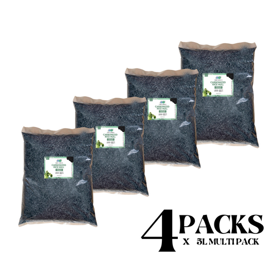 Carbonized Rice Hull Crh 5L X 4 Bundle For Plants, Aroids, Succulents, Cactus