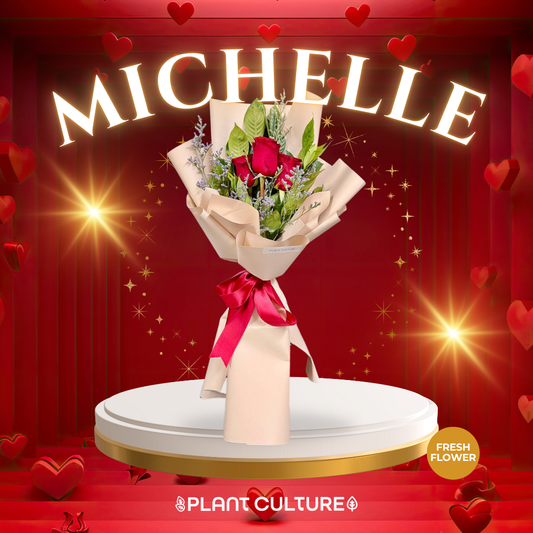 Michelle Fresh Imported Red Rose Bouquet Trio