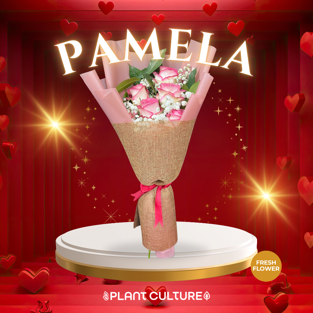Pamela Pink Fresh Imported Flowers Bouquet 6pcs