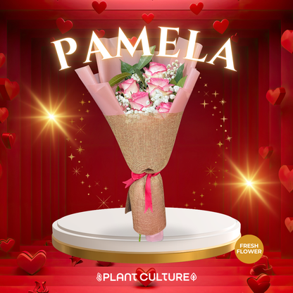 Pamela Pink Fresh Imported Flowers Bouquet 6pcs