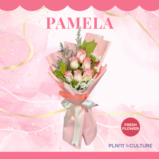 Pamela Pink Fresh Imported Flowers Bouquet 6pcs