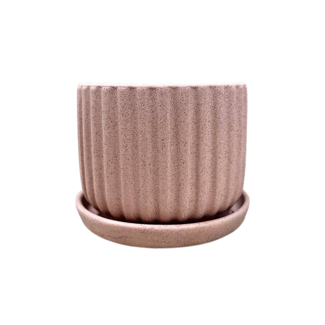 Plain Sandy Pot 4.5"x4" with Catch Plate