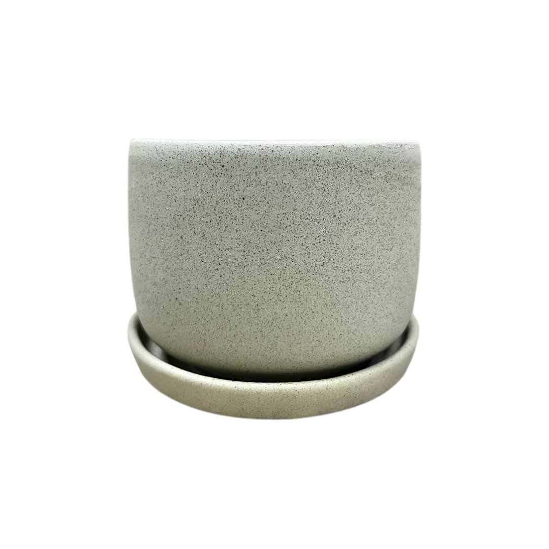 Plain Sandy Pot 4.5"x4" with Catch Plate