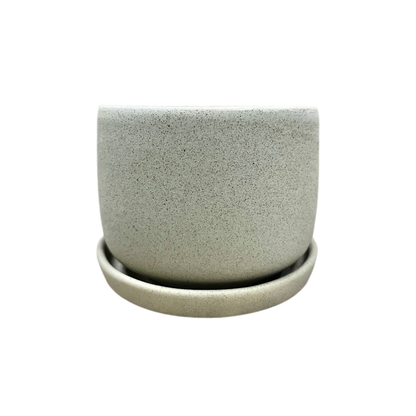 Plain Sandy Pot 4.5"x4" with Catch Plate