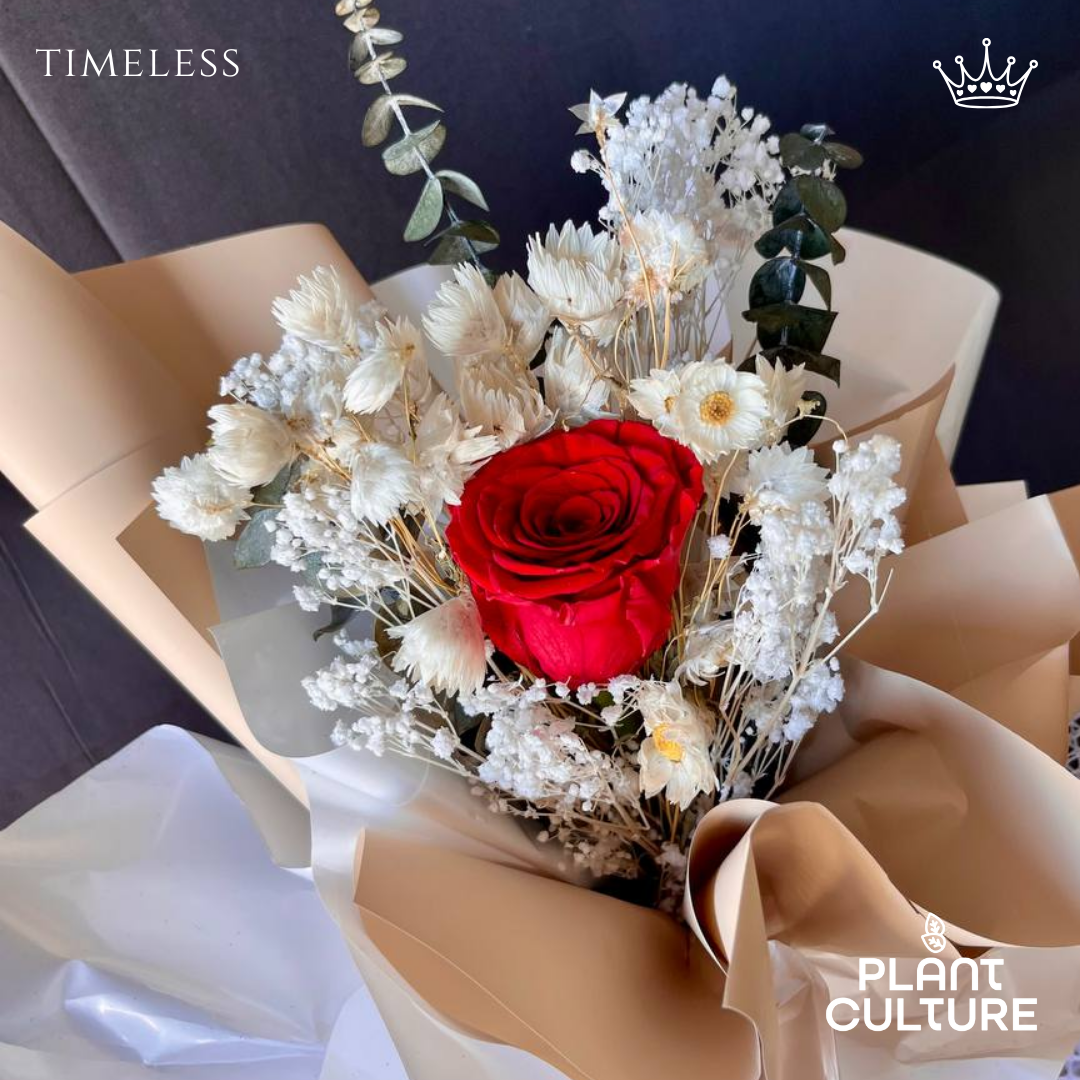 Timeless Preserved Red Dried Flower Arrangement