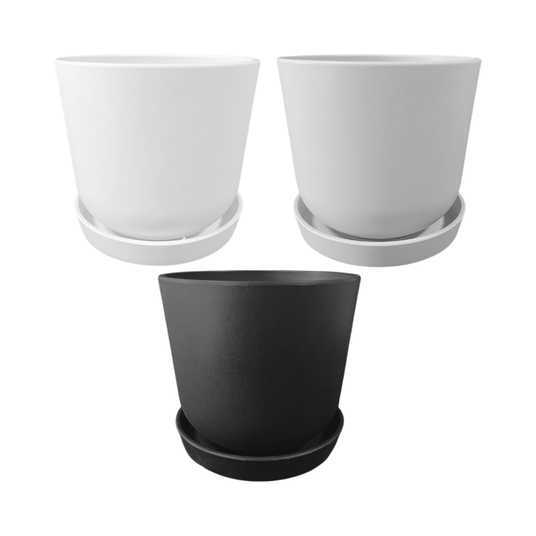 Plant Culture Urban Planter – Soft Round w/ Catch Plate for Plants