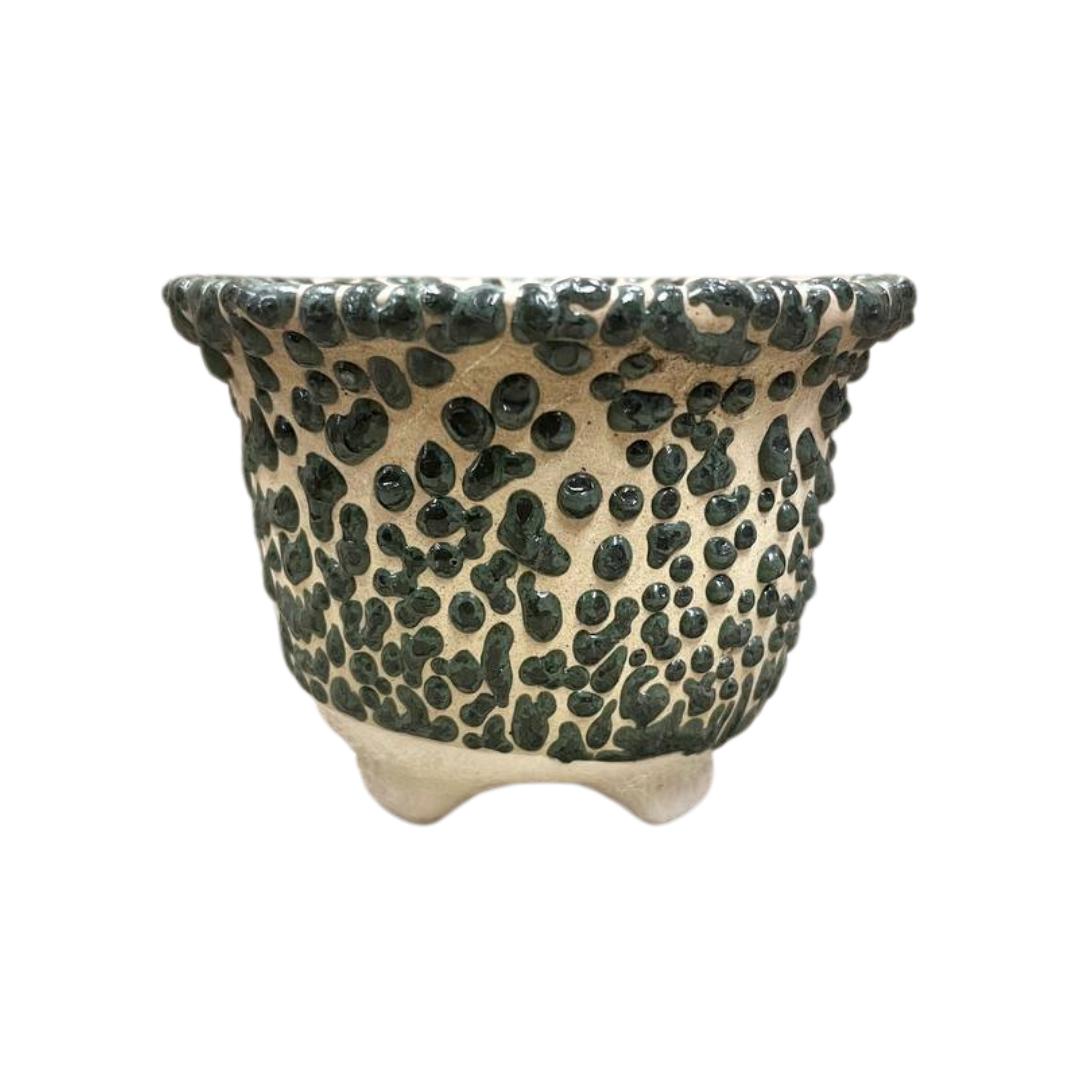 Verdant Pebble Trumpet Pot 5.5" × 4cm 4.5cmx3.5" Dark Green