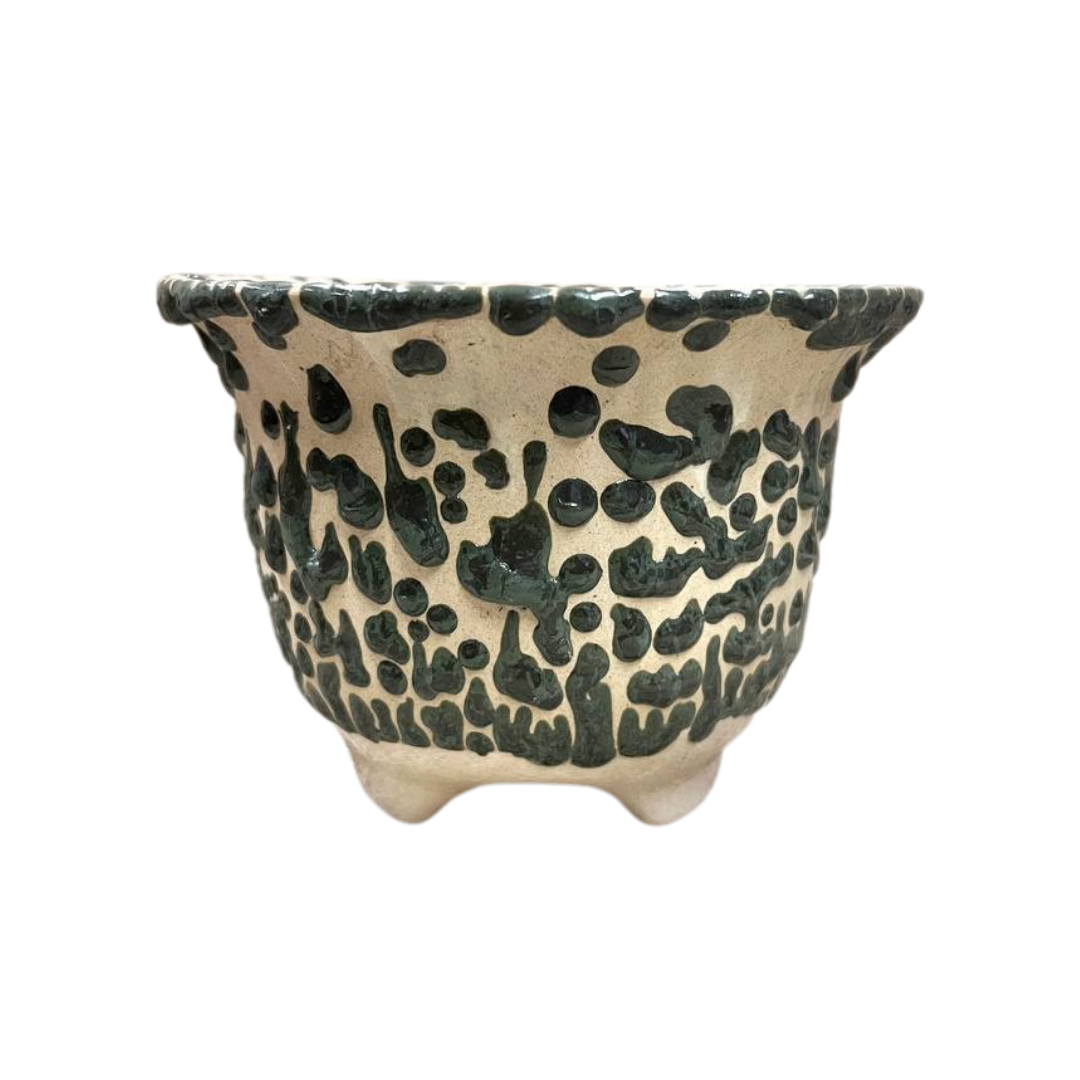 Verdant Pebble Trumpet Pot 5.5" × 4cm 4.5cmx3.5" Dark Green