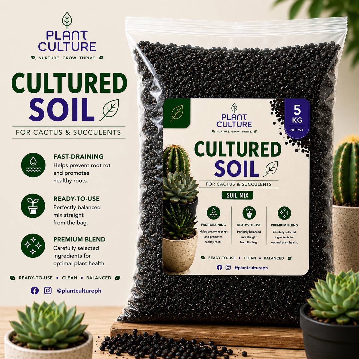Plant Culture Vermicast Fertilizer 5kg Pure Organic Worm Castings Soil Booster