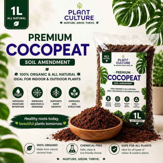 Plant Culture Cocopeat 1L | Organic Coconut Peat Soil Amendment for Seedlings & Propagation