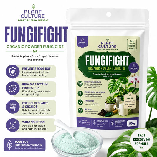 FungiFight Organic Powder Fungicide for Root Rot Mold Fungus | For Houseplants Orchids Aroids Succulents