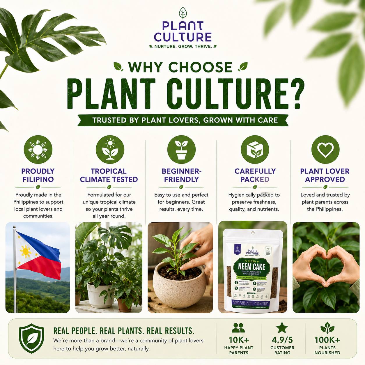 Plant Culture Nutri+ Neem Cake Organic Fertilizer & Soil Conditioner 50g/100g