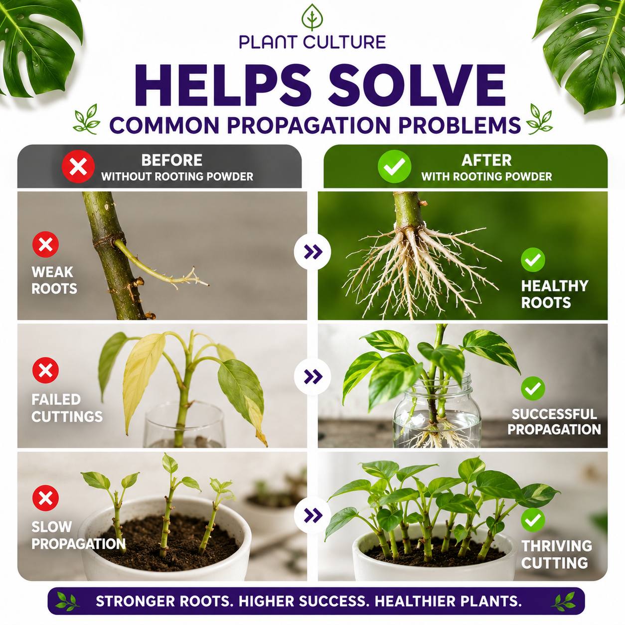 Plant Culture Rooting Powder | Plant Propagation Booster for Cuttings & Seedlings