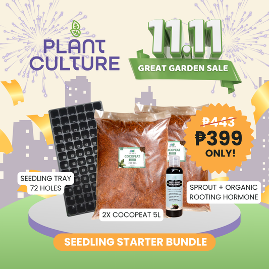 Bundle - Seedling Starter Kit  | Seedling Tray + Cocopeat 5L (2pcs) + Sprout Rooting Hormone 100ml for Faster Germination & Root Growth