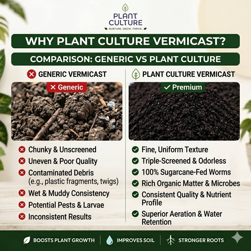 Plant Culture Vermicast Fertilizer 5kg Pure Organic Worm Castings Soil Booster
