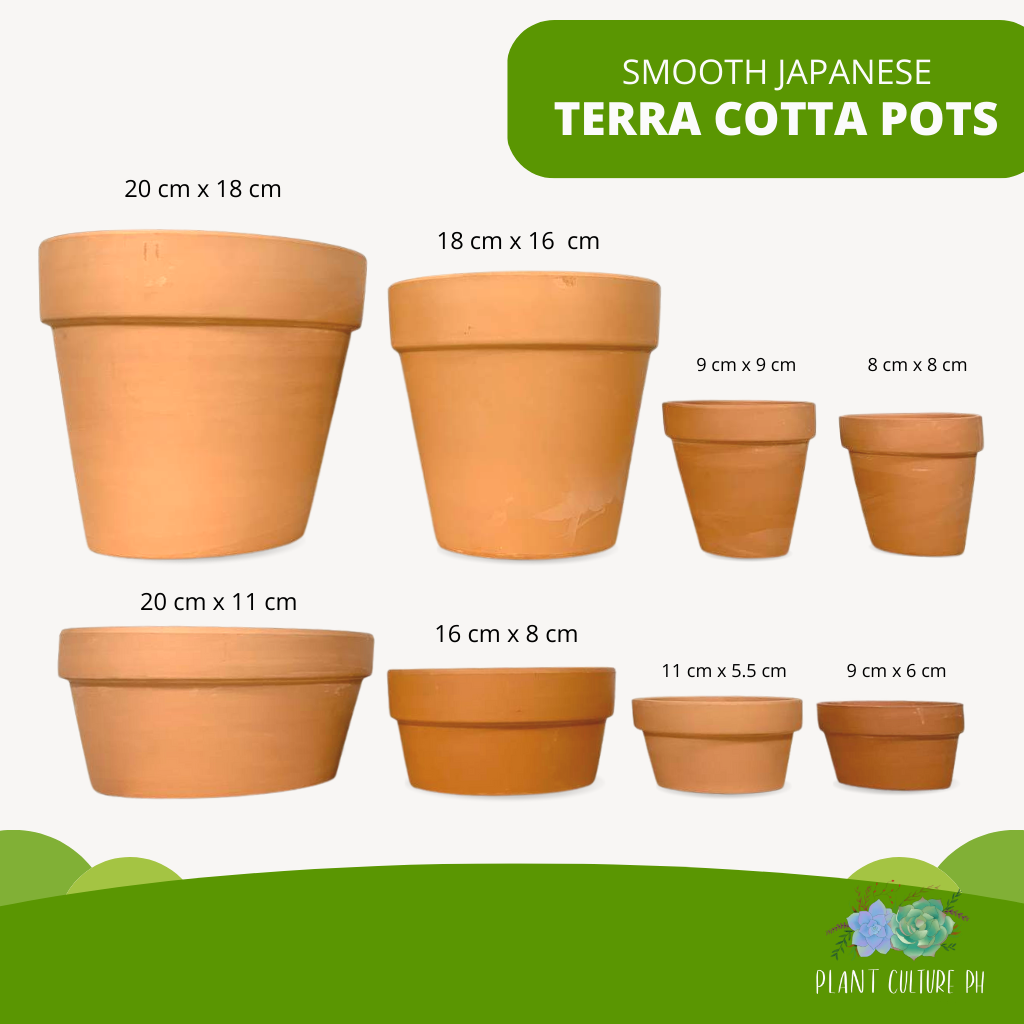 Smooth Japanese Terracotta Planters (Small- Medium)