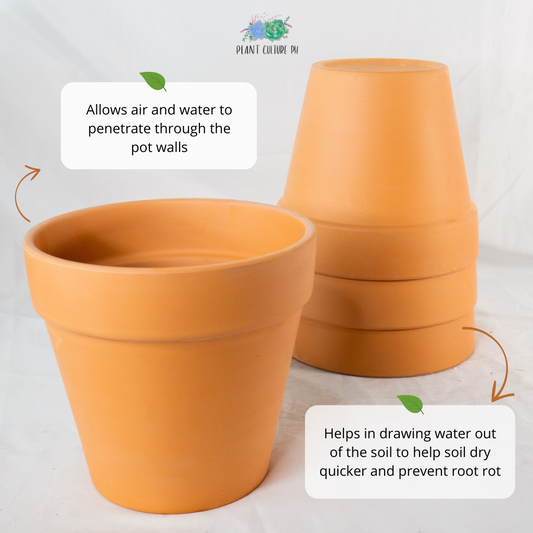 Smooth Japanese Terracotta Planters (Shallow) | Clay Pots