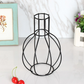 Glass Tube Vase with Black Geometric Metal Frame