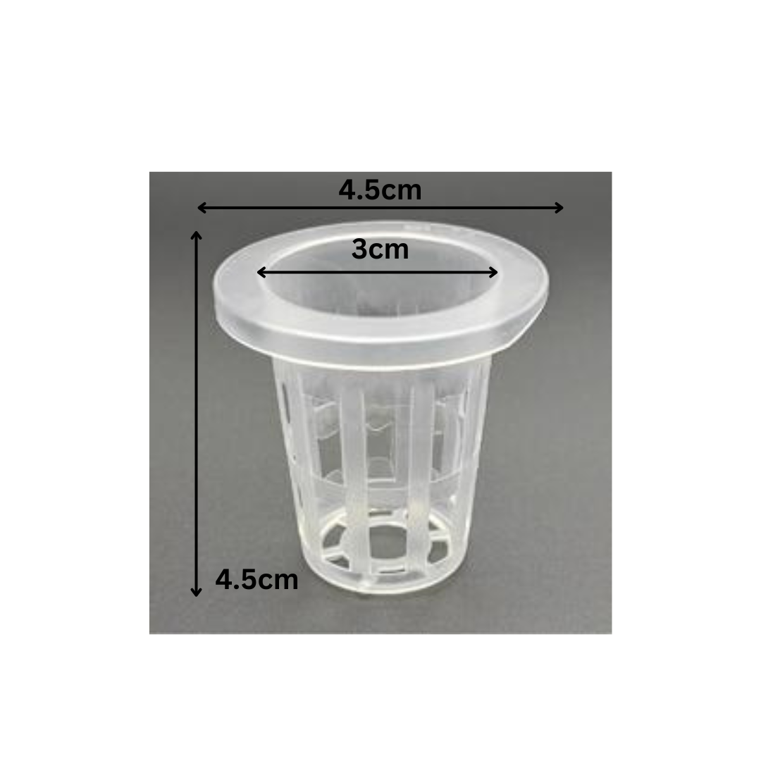 Plastic Net Cup Planters for Hydroponics & Aquaponics | Mesh Basket Planting Cup | Hydroponic NFT Soiless Grow - 10pcs