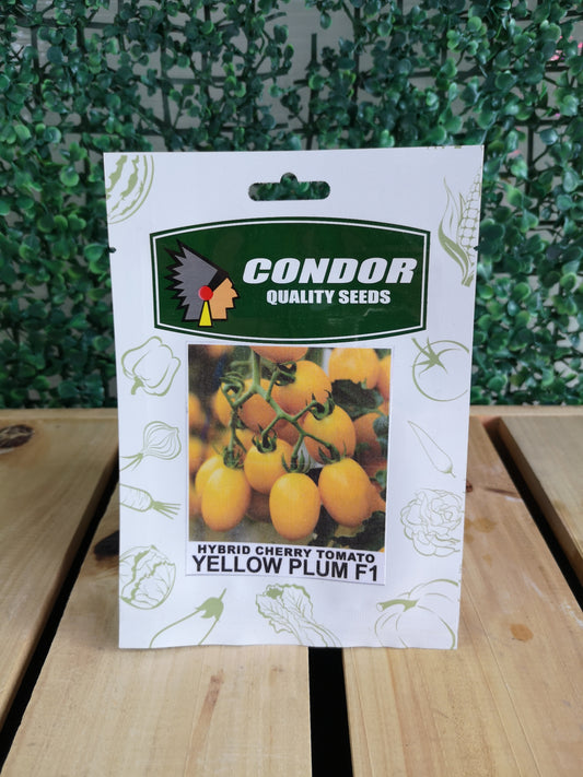 Condor Quality Seeds Hybrid Cherry Tomato Yellow Plum F1 25 seeds