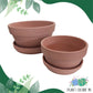 Japanese Terracotta Planters With Catch Plate | Clay Pots with Plant Saucer