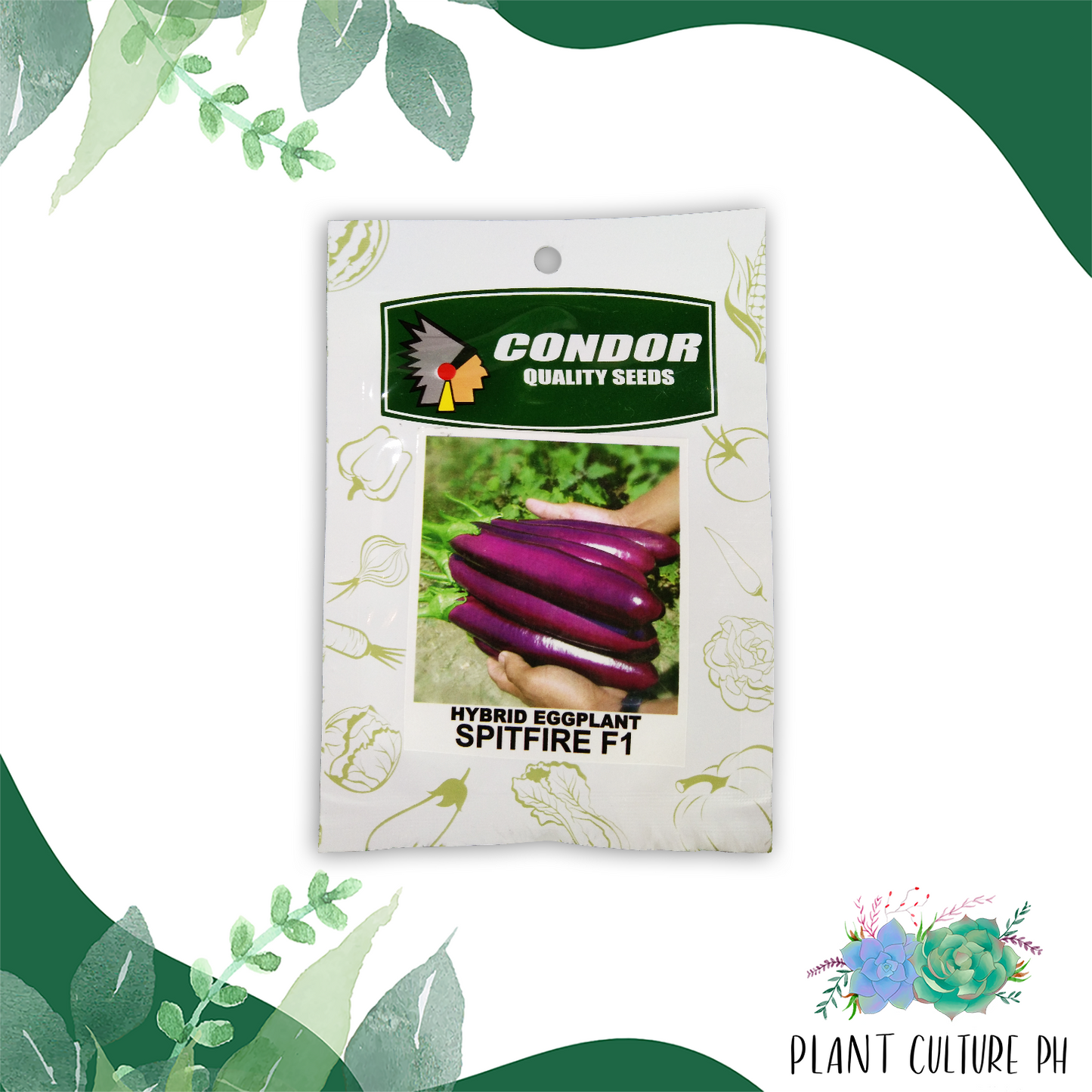 Condor Quality Seeds Hybrid Eggplant Spitfire F1 1.5 grams
