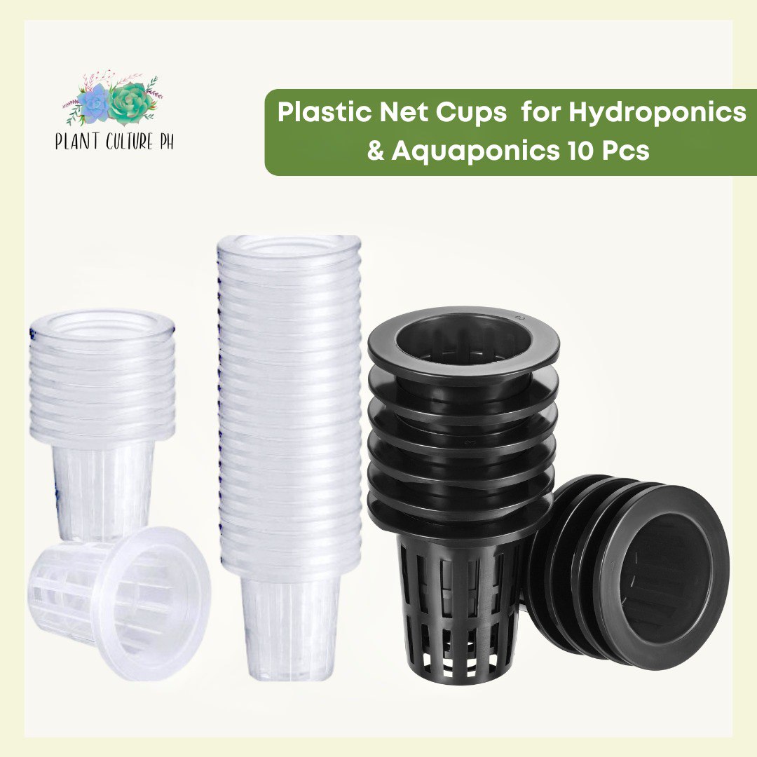 Plastic Net Cup Planters for Hydroponics & Aquaponics | Mesh Basket Planting Cup | Hydroponic NFT Soiless Grow - 10pcs